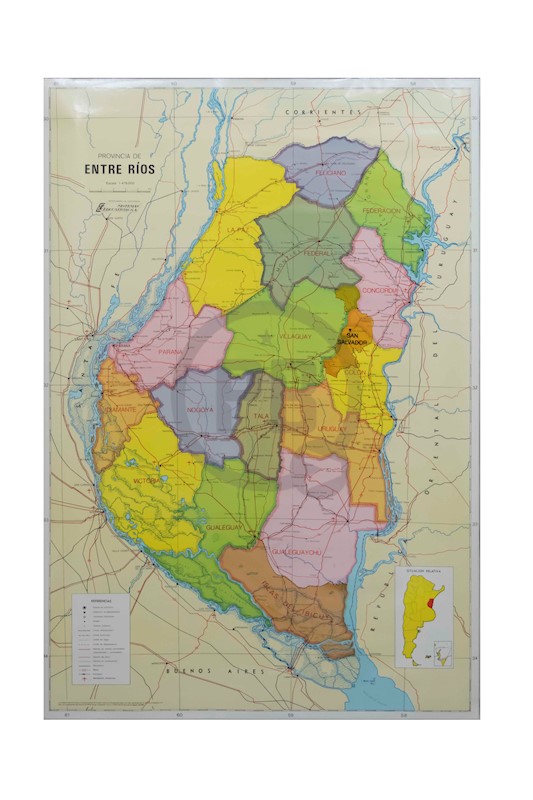 Mapa Mural Laminado Politico Provincia De Entre Ríos 0037