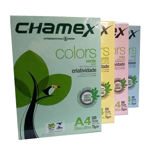 Resma Chamex 75 Gramos A4 Verde 500 Hs En Papelera Bariloche 0447