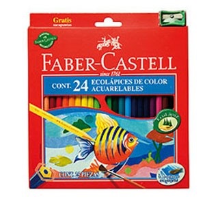 Lápices Acuarelables Lata X 12 Colores Faber Castell