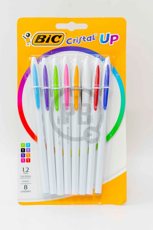 Bolígrafos Bic Cristal UP Colores Pack 6+2 Gratis