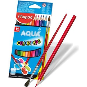 Lapices De Color Maped Color' Peps Aqua 12 Colores y Pincel Art. 836011