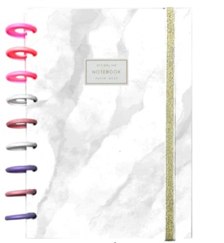 Cuaderno Decorline inteligente 14 x 21 tapa plástica con elástico marmolado