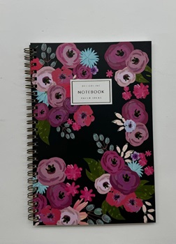 Cuaderno Decorline 14 x 21 espiralada rayada 60 hojas flower negro ART1620