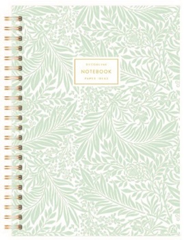 Cuaderno Decorline 18 x 25 espiral rayado hojas verdes ART1834