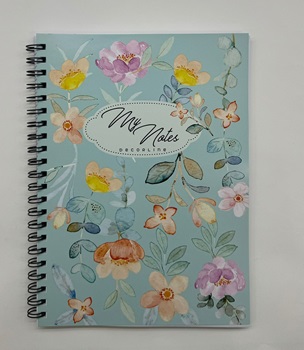 Cuaderno Decorline 18 x 25 t/plastica espiral 80h rayado my notes flower v agua