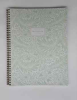 Cuaderno 29,7 Decorline tapa semirígida 80 hojas rayado verde Pastel hojas ART1455
