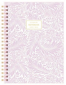 Cuaderno 29,7 Decorline tapa semirígida 80 hojas rayado lila Pastel hojas ART1456