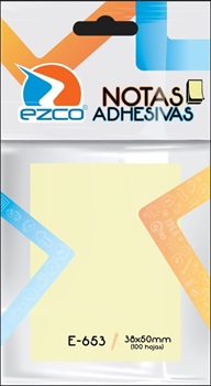 Notas adhesivas Ezco 40 x 50 mm amarillo e-653 100 hojas
