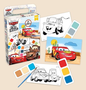 Set pintando con acuarelas 24 colores + pincel Cars