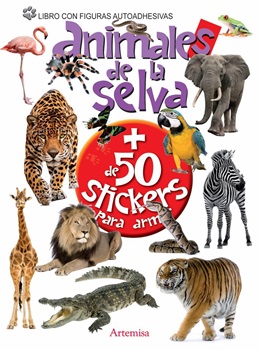 Libro didactico para armar animales de la selva + 50 stickers ART 12804
