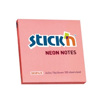 Notas adhesivas Stick´n 76 x 76 mm neon rosa x 100 hs