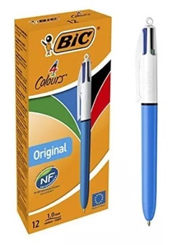 Bolígrafo Bic 4 colores medium retractil