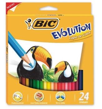 Lapices de colores Bic evolution 24 col largos